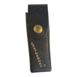 Vintage Leatherman Tool Case Black Leather Button Closure 5" (Tool Not Included)